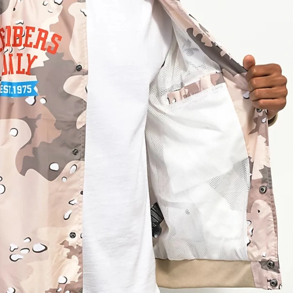 Members Only Nickelodeon Hey Arnold Tan Camo Bomber Jacket